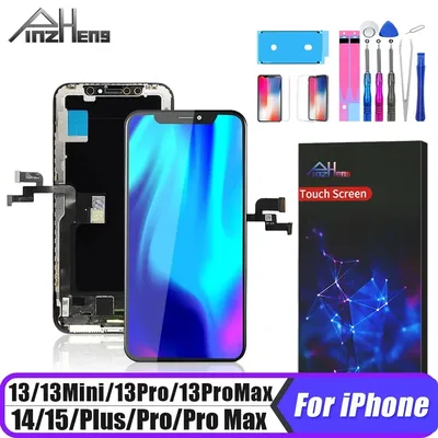 PINZHENG 고품질 스크린 INCELL LCD OLED For iPhone 14 Pro 15 Plus 13 Pro Max 디스플레이 도구로 iPhone 교체 용