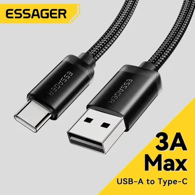 Essager 3A USB 유형 C 케이블(Iphone 15 plus Huawei Mate60 P60 고속 충전 와이어 Xiaomi Samsung용 USB-C 충전기 데이터 코드)