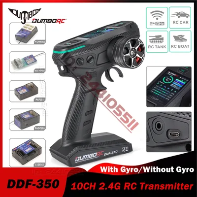 DUMBORC DDF-350 RC 리모컨, HD 스크린 자이로 리시버 디지털 라디오 송신기, 자동차 탱크 보트 로봇용, 10 채널, 2.4Ghz
