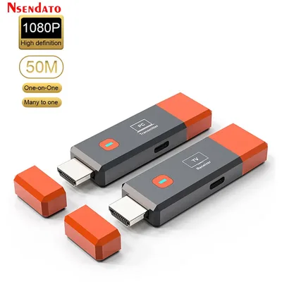 50M 무선 HDMI 비디오 송수신기 1080P 무선 HDMI 디스플레이 TV 스틱 어댑터 (PS4 카메라 PC에서 TV 프로젝터로 연결)