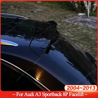 후면 지붕 스포일러 윙 A3 Sportback 8P Facelift 2004-2013 Audi Gloss Black 자동차 후면 테일 윙 장식 유니버설 튜닝