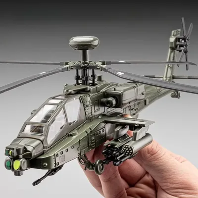 1:32 스케일 AH-64 비행기 모델 장난감 자동차 합금 다이 캐스트 회전식 프로펠러 사운드 라이트 전투기 차량 모델 어린이 선물 용품