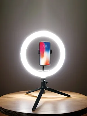 디머블 26cm LED 링 라이트 키트(삼각대 포함) 120개 비즈 USB 셀카 조명, 라이브 스트리밍, 사진 촬영, 비디오, 메이크업, 스튜디오용