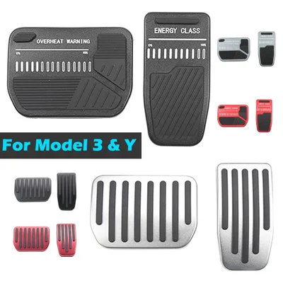 Tesla Model Y Juniper 3 Highland 2021-2025 용 풋 페달 패드 세트 미끄럼 방지 알루미늄 브레이크 가속 페달 커버 액세서리