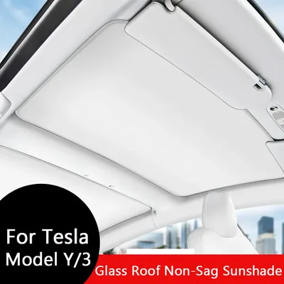 Tesla Model 3 2017-2023 Sunshade Sunroof 업그레이드 아이스 천 버클 Sun Shades 유리 지붕 전면 후면 채광창