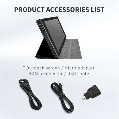 7인치 LCD 터치 스크린 패널 IPS 1024x600 풀 HD HDMI 게임 모니터 PC 모니터 Raspberry Pi 미니 HDMI/TYPE-C 인터페이스