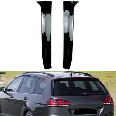 글로스 블랙 후면 윈도우 사이드 스포일러, Fuard 트림 커버, LH 및 RH, VW 골프 7 변형 왜건 2013 2014 2015 2016 2017 적합
