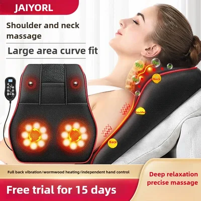 목 에어백 Ttraction Shiatsu 헤드 바디 백 허리 마사지 자동차 난방 진동 마사지를위한 전기 자궁 경부 베개