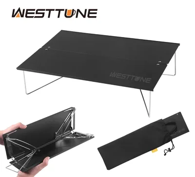 WESTTUNE 컴팩트 미니 캠핑 테이블 휴대용 초경량 접이식 텐트 테이블 하이킹을위한 알루미늄 합금 접이식 야외 테이블