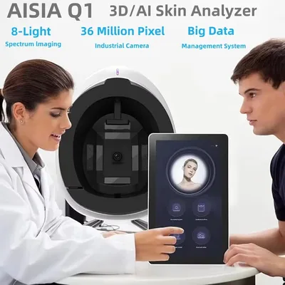 AISIA Q1 3D AI 얼굴 피부 분석기 피부 문제 진단 8스펙트럼 전문 분석 뷰티 살롱 장비
