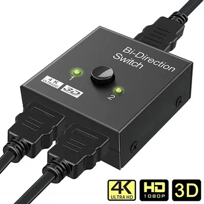 HDMI 호환 스위치 2 포트 4K 120Hz 2 In 1 Out/1 in 2 Out 비디오 분배기 노트북 PC Xbox TV 박스-TV 프로젝터 모니터링