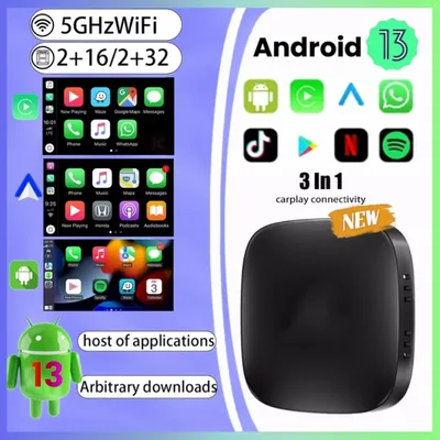 안드로이드 13 CarPlay TV 박스 무선 CarPlay 안드로이드 자동 어댑터 자동차 멀티미디어 스마트 AI 박스 지원 Netflix YouTube Play Store