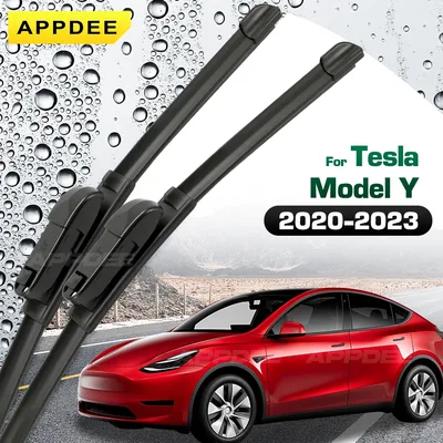 Tesla Model Y 2020 - 2023 앞 유리 윈드 스크린 창 브러시 26 "+ 19" 용 실리콘 및 고무 전면 와이퍼 블레이드 세트