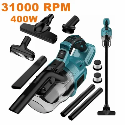 6pcs 튜브가있는 휴대용 무선 진공 makita 18V 배터리 용 2pcs 필터 전력 진공 청소기 (배터리 없음)