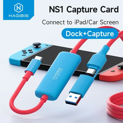 하기비스 USB3.0 비디오 캡처 카드 (100W PD USB C to USB A/C 지원) 퀘스트 2 3 스위치 1/2 ROG용 라이브 및 비디오 오디오 게임 녹화