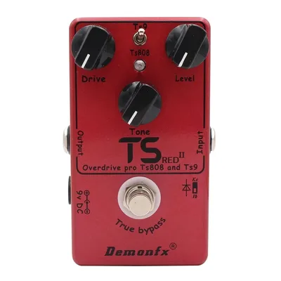 DemonFX TS Red Pro 오버드라이브 이펙트 페달, Ts808 및 Ts9 드라이브 기타 페달 일렉트릭 기타용 트루 바이패스