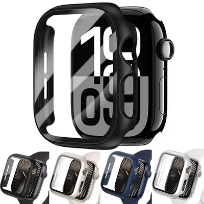 강화유리+케이스 애플워치 11 10 46mm 42mm 울트라 3 49mm 스크린 보호 커버 iWatch 9 8 7 6 5 SE 45mm 41mm 44mm 쉘