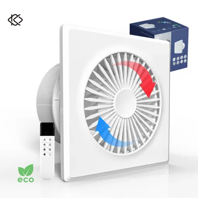 KCvents 리버시블 리모컨 환풍기 - 욕실 주방 벽걸이 친환경 배기팬 4/6인치