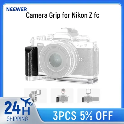 NEEWER 니콘 Z fc용 카메라 그립, 알루미늄 합금 L자형 핸드그립, 레트로 가죽 핸들 포함, 니콘 Z fc 미러리스 카메라용