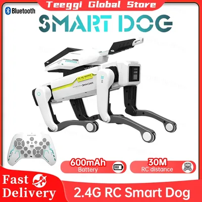 Teeggi 전기 RC 지능형 로봇 개 터렛 교육 장난감 생체 공학 스마트 로봇 장난감 선물과 다기능 RC 기계 개