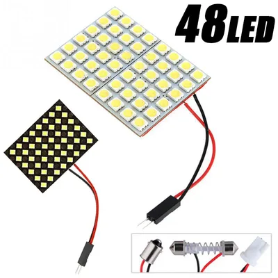 T10 5050 3030 LED 인테리어 패널 백색 조명 독서 램프, 범용 자동차 트렁크 지붕 돔 전구, 48 24 12 SMD 조명, 12V