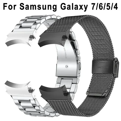 삼성 갤럭시 시계 7 6 5 4 40mm 44mm 5Pro 45mm 금속 밴드 갤럭시 시계 6 4 클래식 47mm 46mm 43mm 용 간격 없음 스틸 스트랩