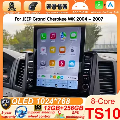 JEEP Grand Cherokee WK 2004 2005 2006 2007 Tesla Type Car Radio Android 14 GPS Carplay 멀티미디어 플레이어 네비게이션 스테레오