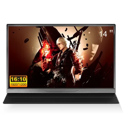 14 인치 휴대용 모니터 16: 노트북 XBox PS4/5 스위치 휴대 전화 컴퓨터 확장 사무실 디스플레이 용 10 IPS HDMI Typec