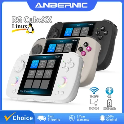 ANBERNIC RG Cubexx 레트로 핸드 헬드 게임 콘솔 3.95 "IPS 720*720 화면 Linux 64bit 지원 WiFi Bluetooth 스트리밍 비디오 게임
