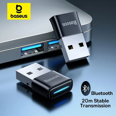 Baseus USB 블루투스 어댑터, 무선 블루투스 5.1 오디오 리시버, PC 스피커 노트북 마우스 키보드 이어폰, Win8, 10/11