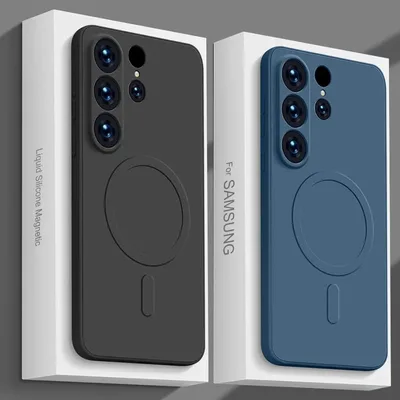 삼성 S25 울트라 휴대폰 케이스에 적합 자기 흡수 A55 액체 실리콘 S23Plus 전체 포함 S24 무광택 케이스