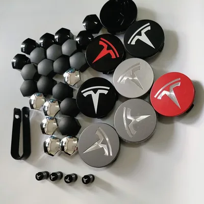 테슬라 모델 3 Y S/X용 휠 센터 허브 캡 56MM 4개, 25개, 29개 세트 및 휠 너트 커버 키트 테슬라 장식품
