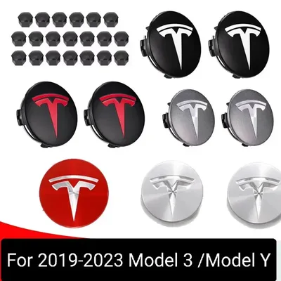 56/57MM 4PCS 29PCS 테슬라 모델 Y 모델 3 S/X 방진 커버 휠 자동차 휠 Hubcap 센터 및 타이어 캡 나사 액세서리