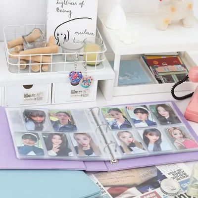 5 슬롯/6 그리드 사진 앨범 Kpop 바인더 와이드 A5 포토 카드 홀더 D 링 3 인치 포토 카드 수집 도서 한국어 포카 바인더