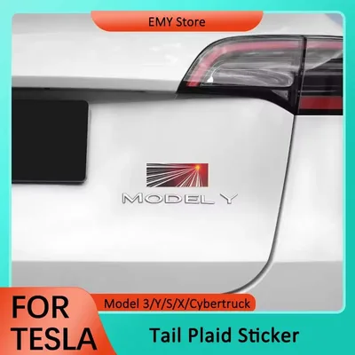 Tesla Plaid Logo 2025 모델 Y Juniper 모델 3 S X 테일 엠블럼 스티커 자동차 액세서리 출시 기념 배지