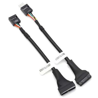 1개 USB 2.0 마더보드 IDC 9핀 암 커넥터 - USB 3.0 19/20핀 수 커넥터 어댑터, 메인보드 USB 3.0 20핀 헤더 - USB 2.0 9핀 케이블