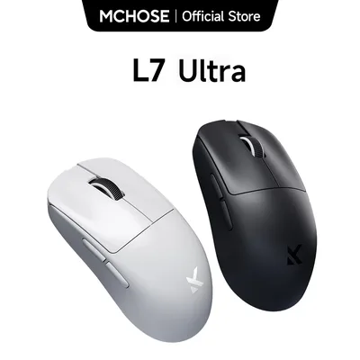 MCHOSE L7 무선 게이밍 마우스 L7 울트라 PAW3395 26K 센서 듀얼 8K 폴링 39g 초경량 2.4GHz RF/BT/유선 트라이 모드
