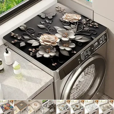 1PC 세탁기 및 건조기 상단 커버, 미끄럼 방지 드럼 세탁기 먼지 커버, 냉장고, 침대 옆 테이블 수조 매트