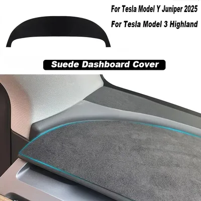 Tesla Model Y Juniper 2025 모델 3/Y 대시 보드 커버 패드 스웨이드 차양 보호대 Anti-UV 대시 매트 미끄럼 방지 패드 액세서리