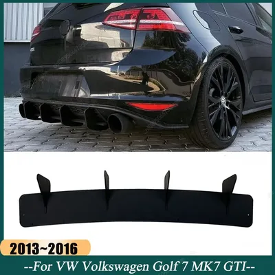 4핀 카 리어 범퍼 디퓨저 리어 사이드 스플리터 스포일러 립 (폭스바겐 골프 7 MK7 GTI 2013-2016 ABS 글로스 블랙 바디킷 튜닝용)