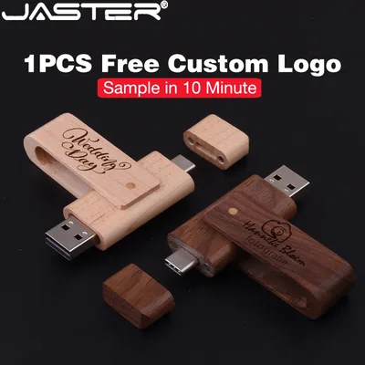 USB3.0 나무 TYPE-C 무료 사용자 정의 로고 USB 3.0 플래시 드라이브 128GB 회전식 펜 드라이브 64GB 메모리 스틱 크리 에이 티브 선물 Pendrive