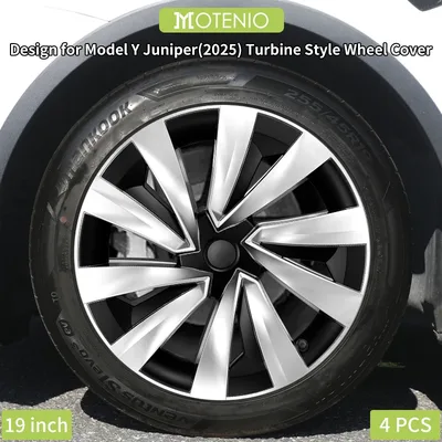 2025-2026년형 New Model Y Juniper용 19인치 터빈 스타일 허브캡 4개 세트, 테슬라 림 커버 액세서리, 자동차 휠 캡.