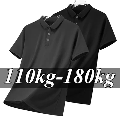 남성 플러스 사이즈 폴로 셔츠 대형 6XL 7XL 여름 짧은 소매 티셔츠 블랙 느슨한 남성 셔츠 남성 의류 Ropa Para Hombre