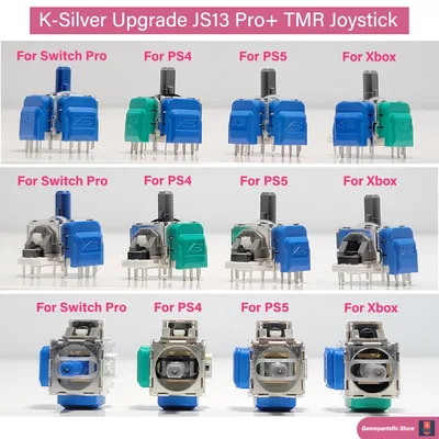 K-SILVER JS13 PRO+ TMR 조이스틱 (스위치 프로, PS5, PS4, Xbox 시리즈, Xbox One 호환) 안티 드리프트 전자기 3D 아날로그 TMR 썸스틱