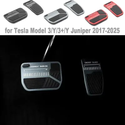 Tesla Model 3/Y/3 +/Y Juniper 2017-2025 용 페달 커버 알루미늄 합금 풋 페달 패드 가속기 가스 연료 브레이크 페달 커버
