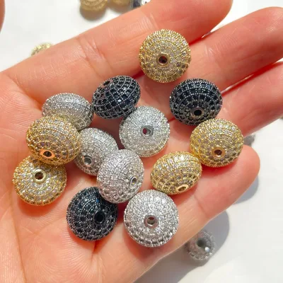 10pcs 10mm/11.5mm/13mm 지르코니아 포장 휠 스페이서 블링 루즈 비즈 팔찌 목걸이 귀걸이 쥬얼리 액세서리 만들기