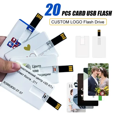 20 개/몫 무료 로고 100% 용량 4GB 8GB 16GB 32Gb 신용 카드 USB 플래시 드라이브 맞춤형 로고 최고 품질 Creative Pendrive