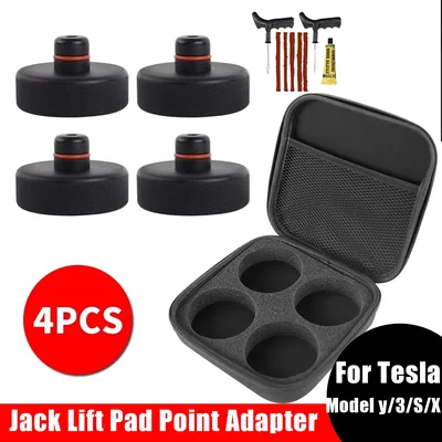 Tesla Model 3 Y S X Highland 2024 2023 2022 액세서리 고무 퍽 섀시 리프트 스탠드 어댑터 케이스 용 4pcs 리프팅 잭 패드