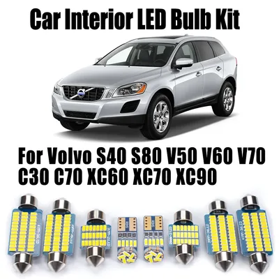 자동차 독서 전구 세트 Canbus For Volvo S40 S80 V50 V60 V70 C30 C70 XC60 XC70 XC90 LED 인테리어 돔 트렁크 라이트 키트 액세서리