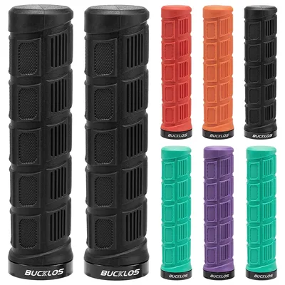 BUCKLOS 자전거 그립 고무 부드럽고 편안한 22.2mm 핸들 바 그립 미끄럼 방지 산악 자전거 핸들 바 잠금 그립 자전거 부품